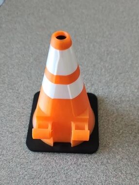 Mini Traffic Cone Figurine - Orange & White Phone Stand